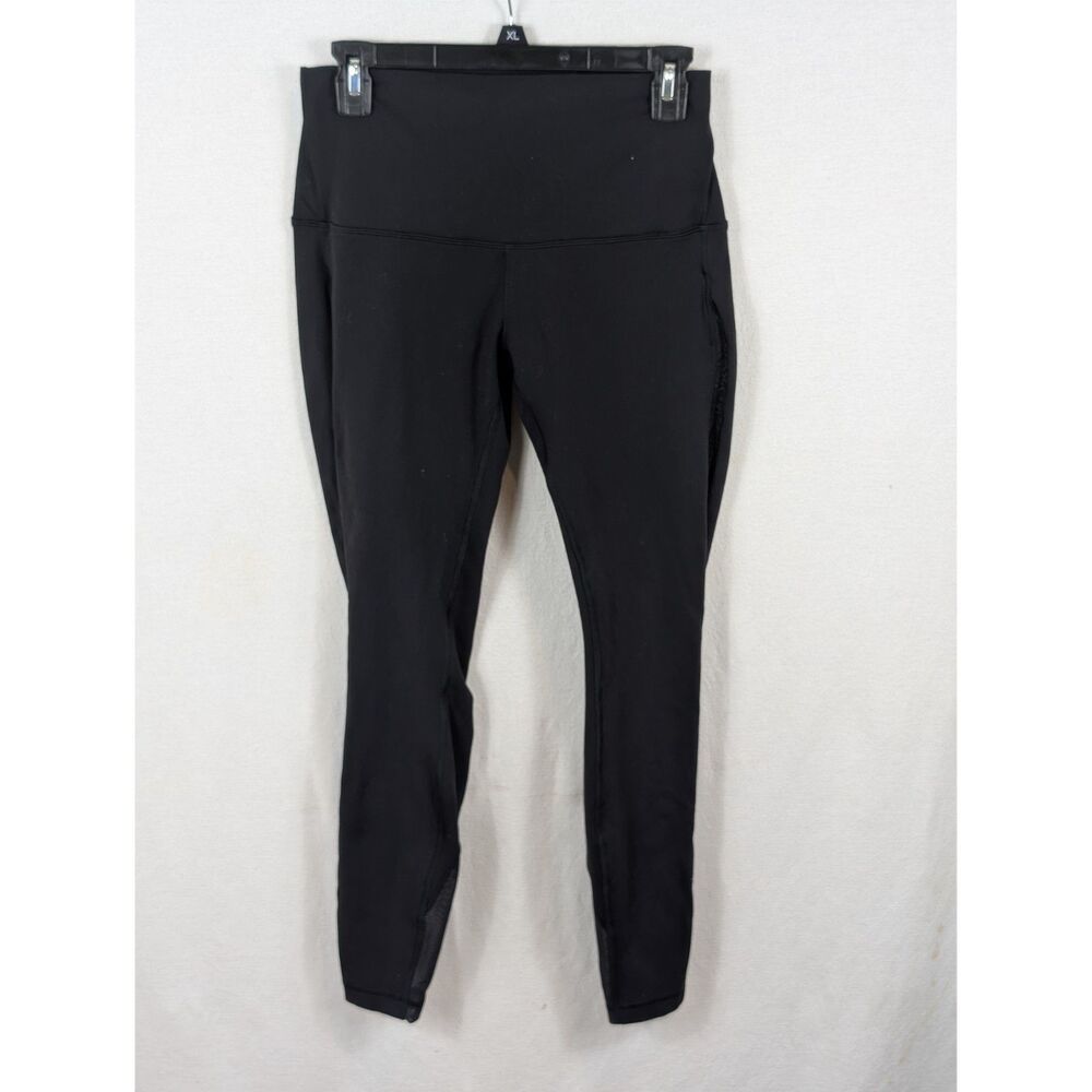 Lululemon High Waisted Mesh Calf Leggings Black Women's Size 8